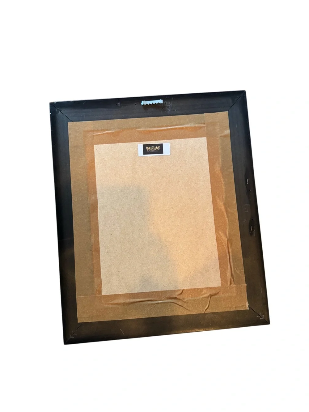 Framed Witch Silhouette Wall Canvas Art in Heavy Gold Wooden Frame 20”x17”